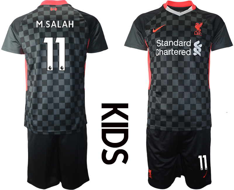 Youth 2020-2021 club Liverpool away #11 black Soccer Jerseys
